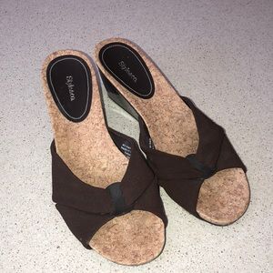Style&co. brown and cork wedge sandals size 7.5